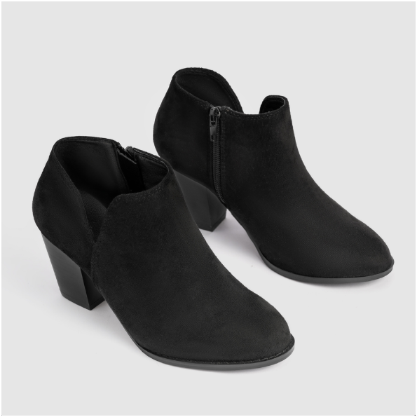 Pointed Ankle Boot With Suede Effect