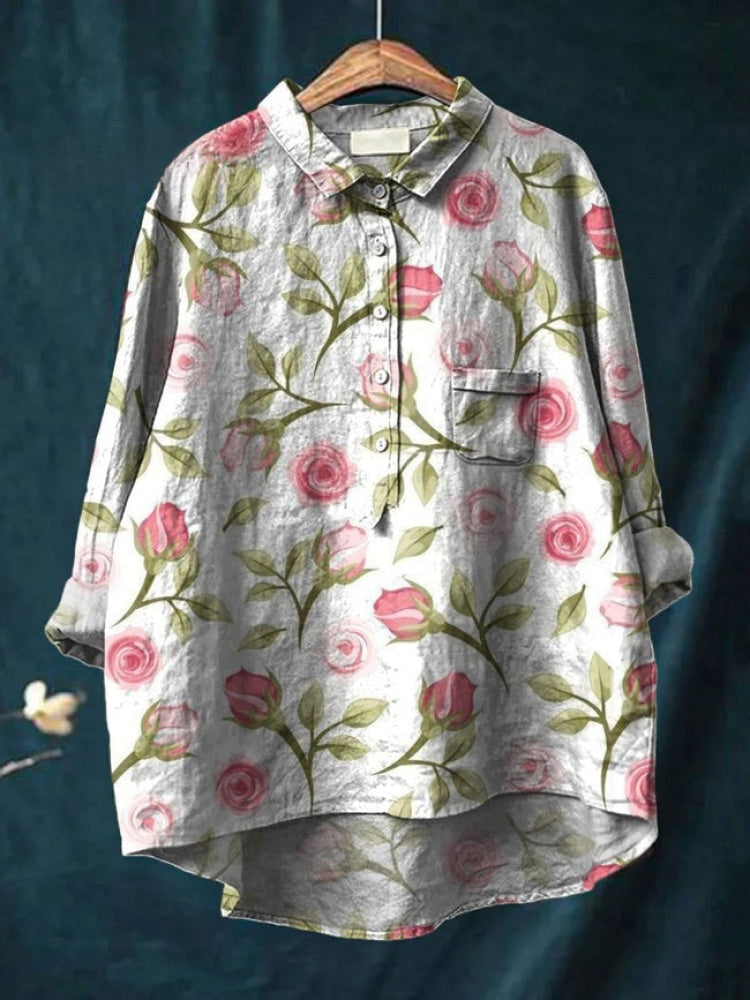 Vibrant Floral Embroidered Shirt