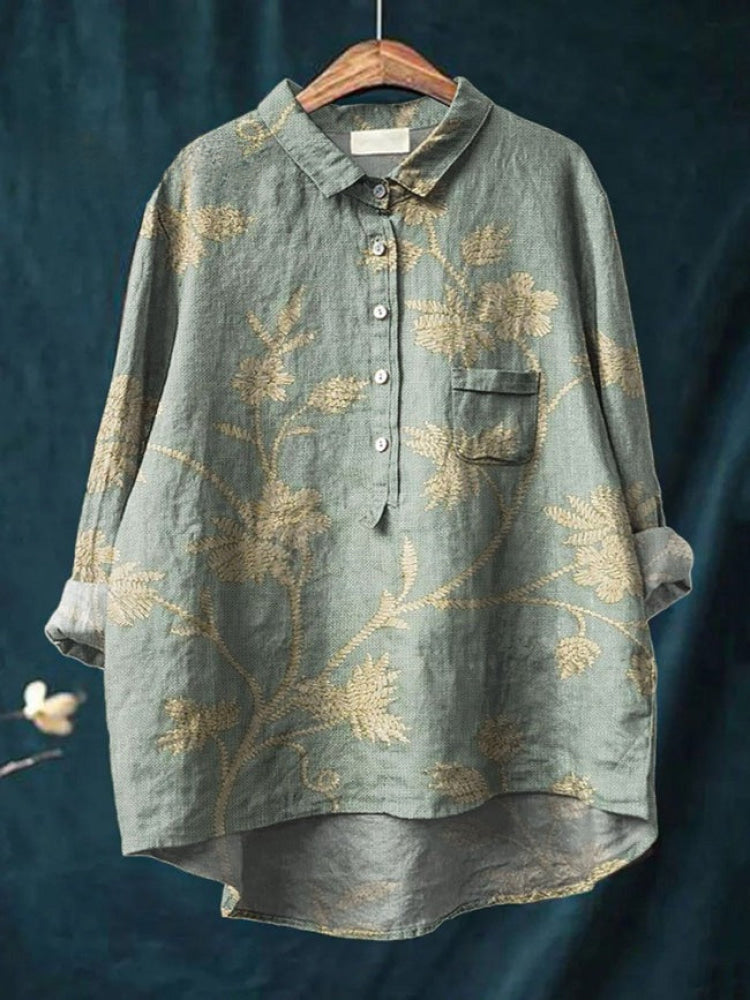 Vibrant Floral Embroidered Shirt
