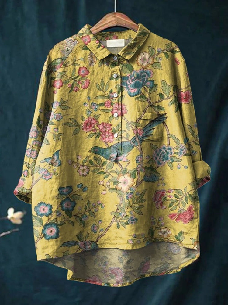 Vibrant Floral Embroidered Shirt
