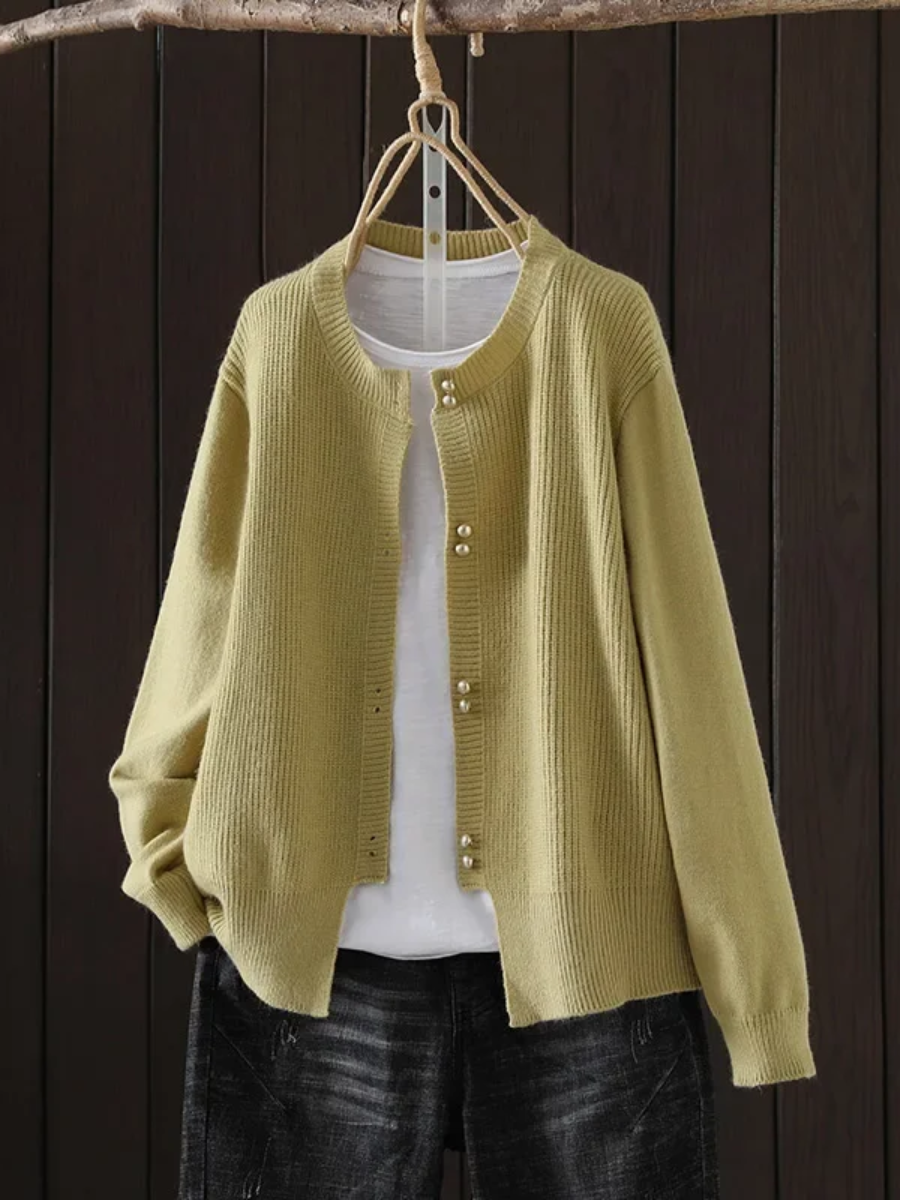PEARL-BUTTON CARDIGAN