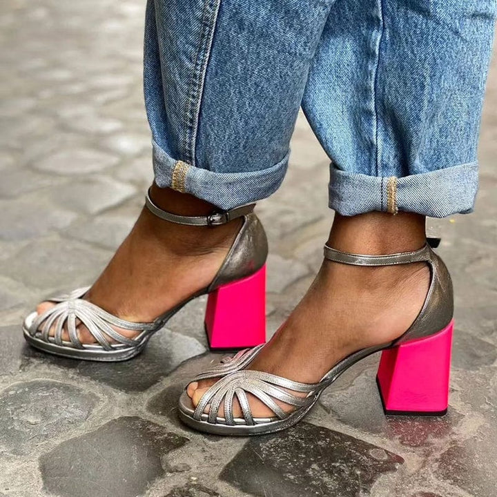 Neon Block Heels