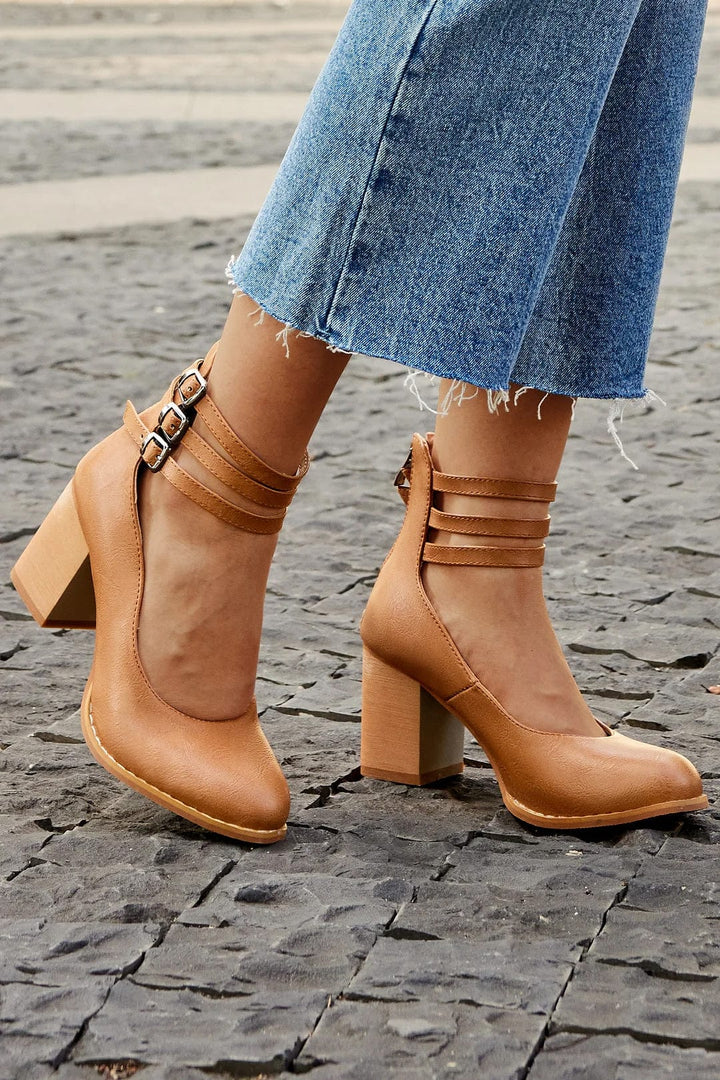 Triple Buckle Heels