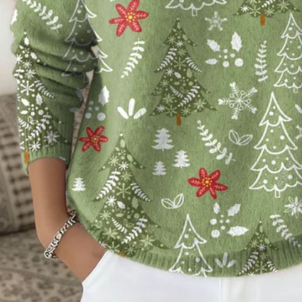 Christmas Floral Turtleneck