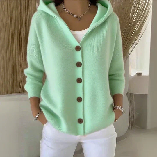 Soft Hooded Knit Cardigan