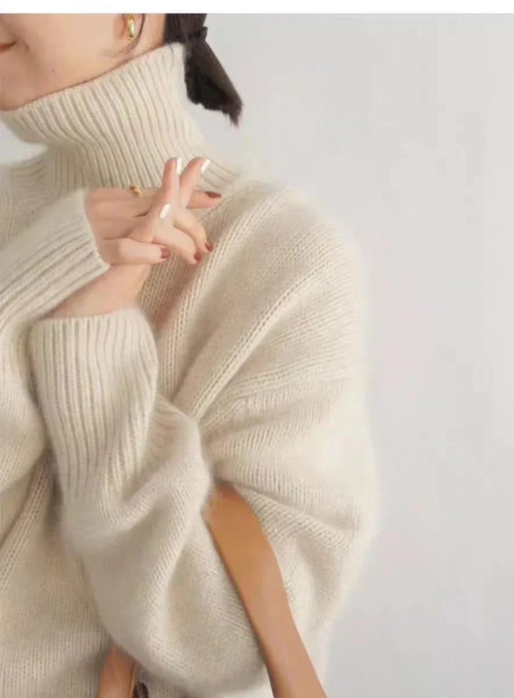 High Collar Loose Knitted Sweater