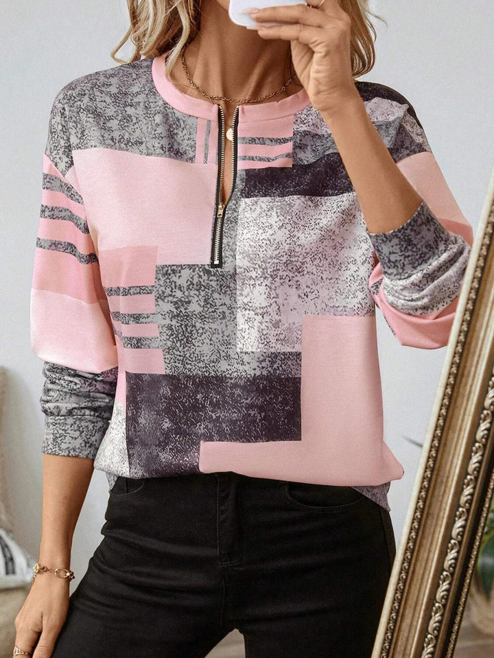 Patterned Long Sleeve Top