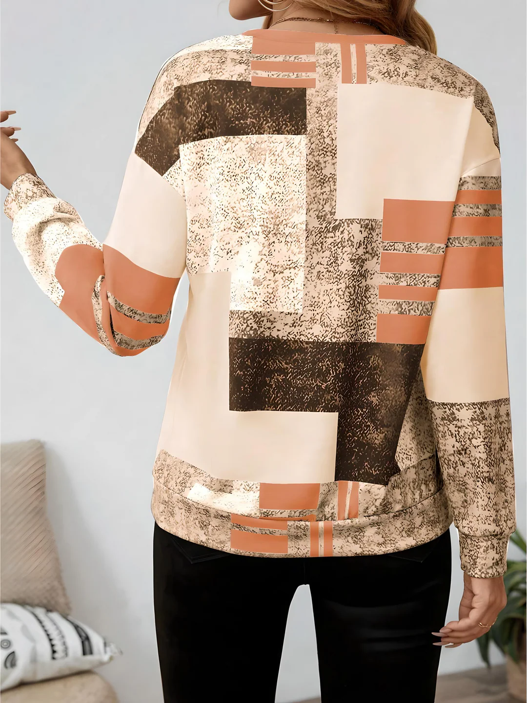 Patterned Long Sleeve Top